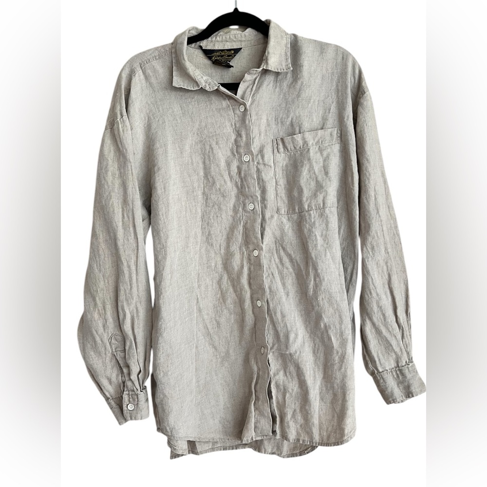 Vintage Eddie Bauer 100% Linen Tunic Shirt Medium